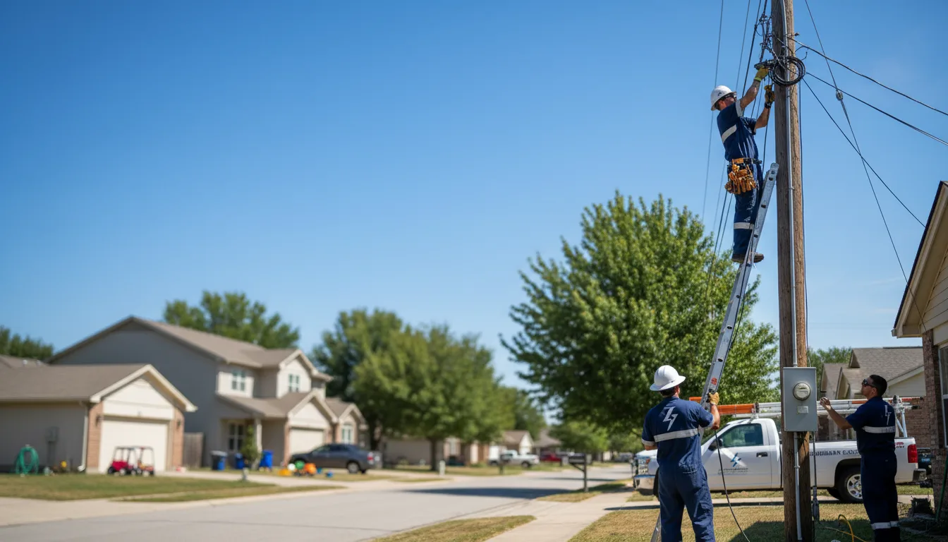 Residential electrician providing installation services in Flower Mound, TX